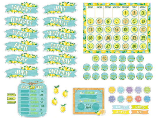 Lemon Zest Calendar Bulletin Board Set - US 7643