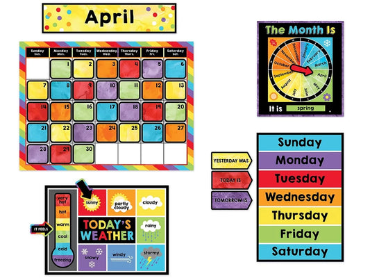 Celebrate Learning Calendar Bulletin Board Set - US 5617