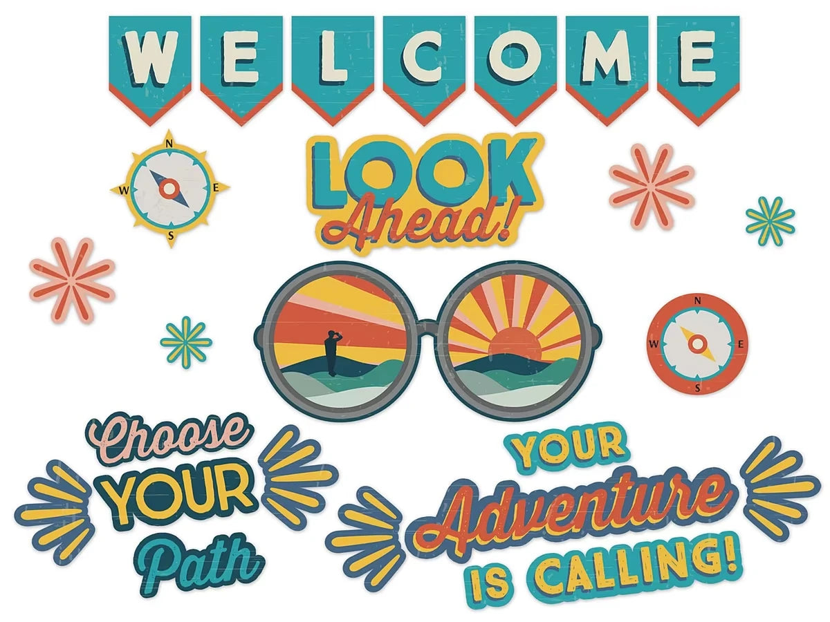 Adventurer Welcome Pennant Bulletin Board Set - US 6077