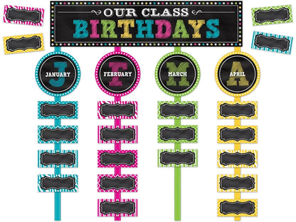 Chalkboard Brights Birthday Bulletin Board Set - US 8247