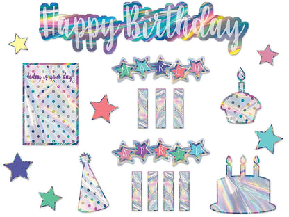 Iridescent Birthday Bulletin Board Set - US 7782