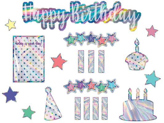 Iridescent Birthday Bulletin Board Set - US 7782