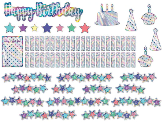 Iridescent Birthday Bulletin Board Set - US 7782
