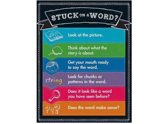 Colorful Chalkboard: Stuck on a Word? Reference Poster - US 8418