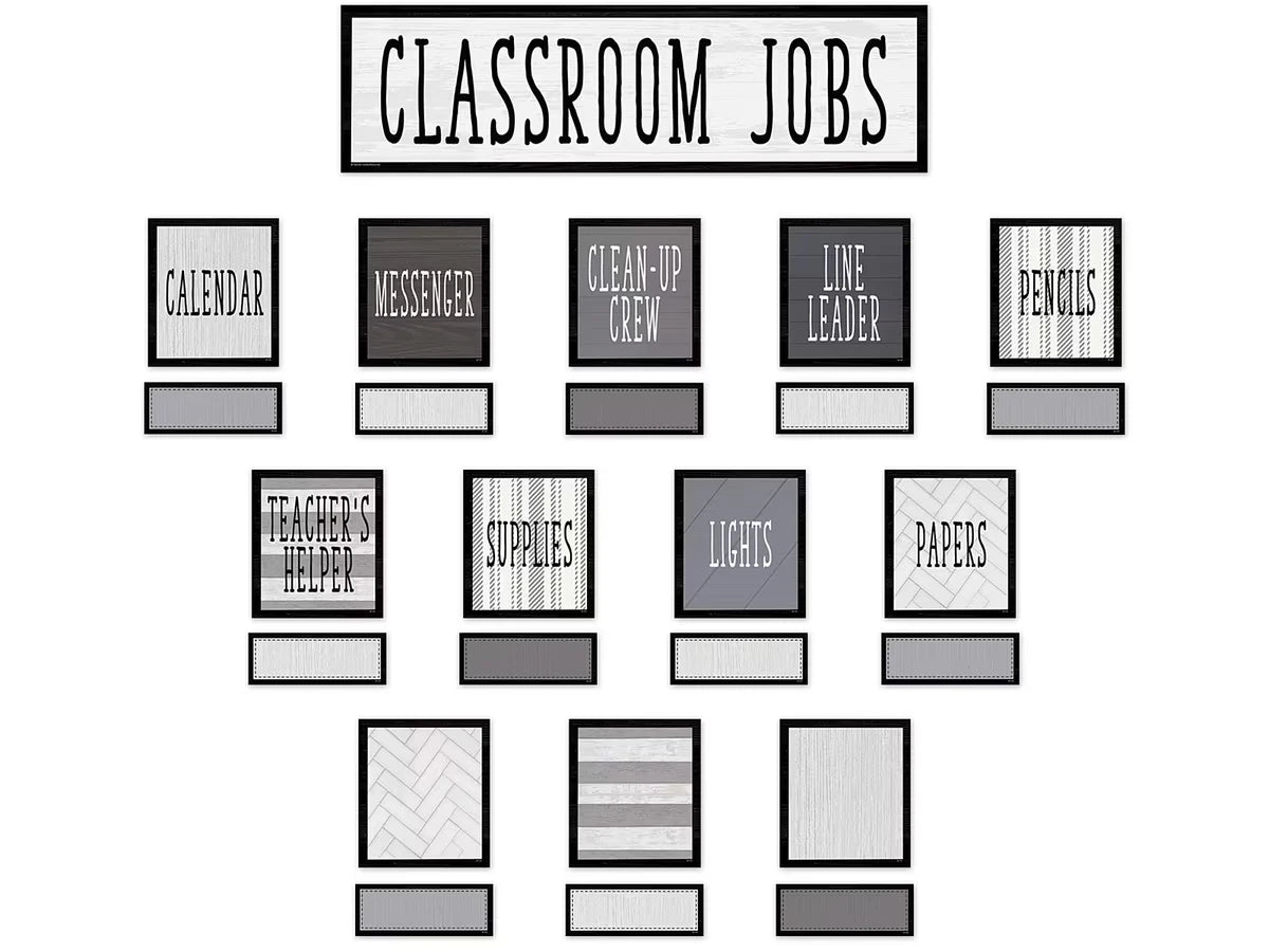Modern Farmhouse Classroom Jobs Bulletin Board Set - US 6163