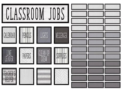 Modern Farmhouse Classroom Jobs Bulletin Board Set - US 6163