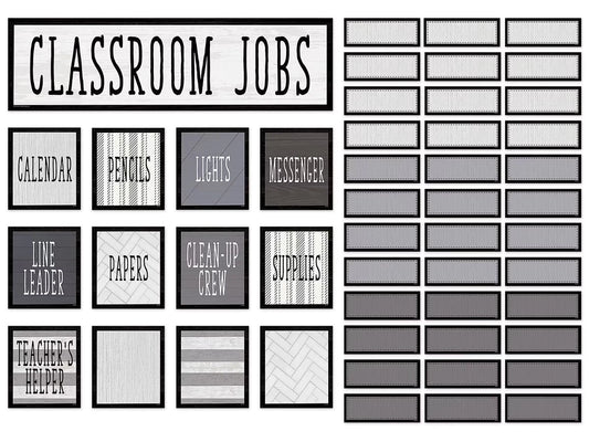Modern Farmhouse Classroom Jobs Bulletin Board Set - US 6163