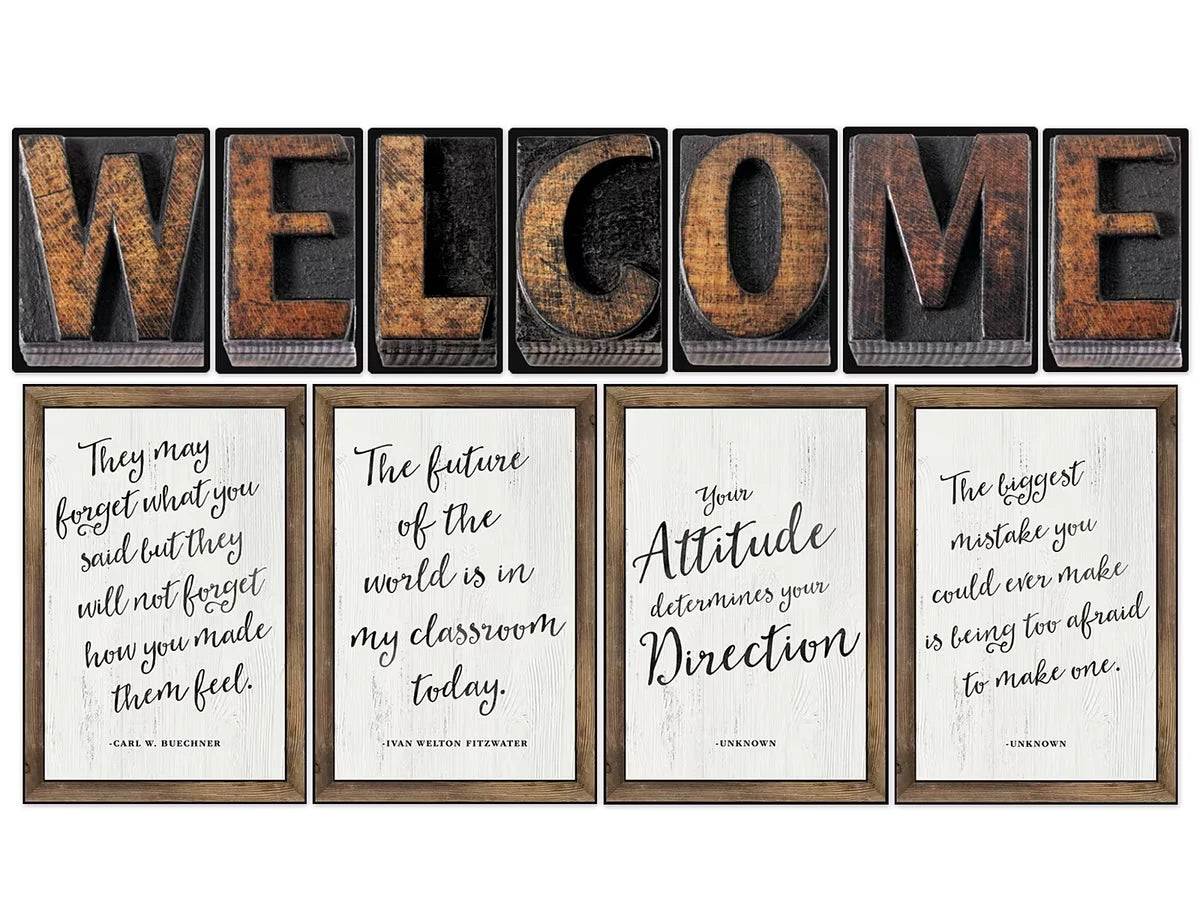 Industrial Chic Welcome Bulletin Board Set - US 4004