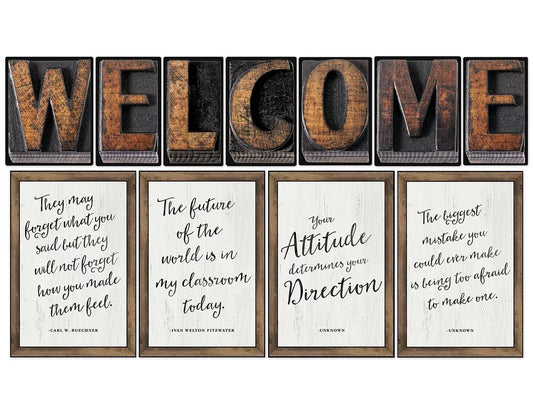 Industrial Chic Welcome Bulletin Board Set - US 4004