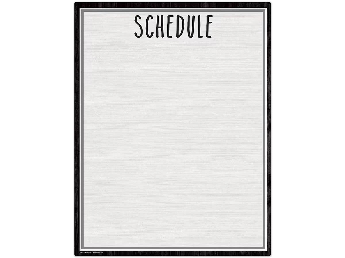 Modern Farmhouse Write & Wipe Schedule Poster - US 2989