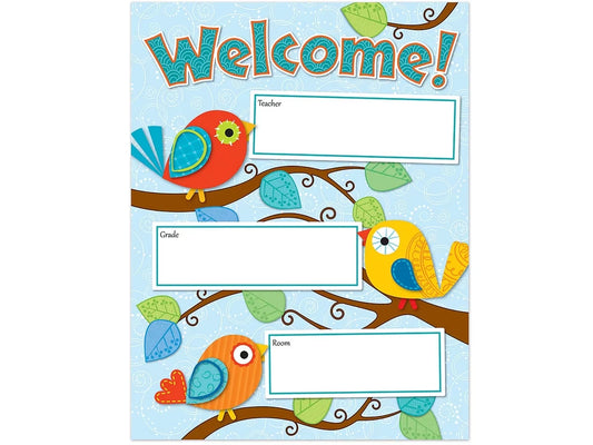 Boho Birds Welcome Poster - US 1863