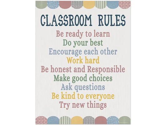 Classroom Cottage Classroom Rules Poster - US 5083