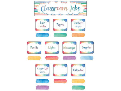Watercolor Classroom Jobs Bulletin Board Set - US 7697