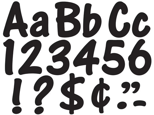 Black 4" Self-Adhesive Punch-Out Letters - US 1398