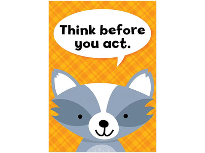 Woodland Friends Think Before You Act Poster - US 2791