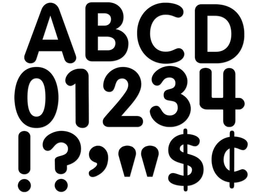 Black 4" Self-Adhesive Punch-Out Letters - US 3837