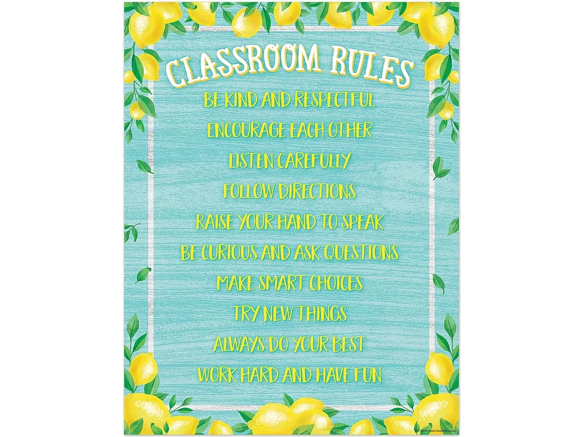 Lemon Zest Classroom Rules Poster - US 4758