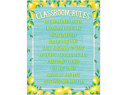 Lemon Zest Classroom Rules Poster - US 4758