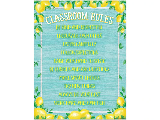 Lemon Zest Classroom Rules Poster - US 4758