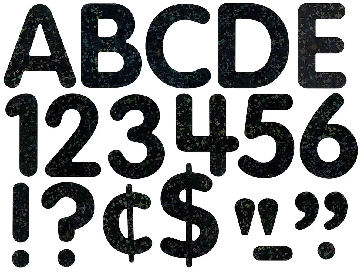 Black Dazzle 2" Self-Adhesive Punch-Out Letters - US 4746