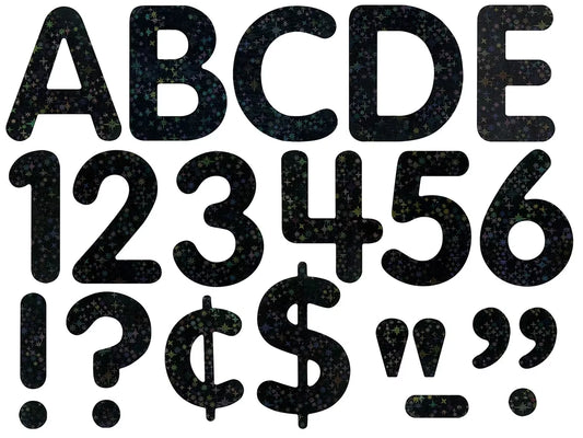 Black Dazzle 2" Self-Adhesive Punch-Out Letters - US 4746