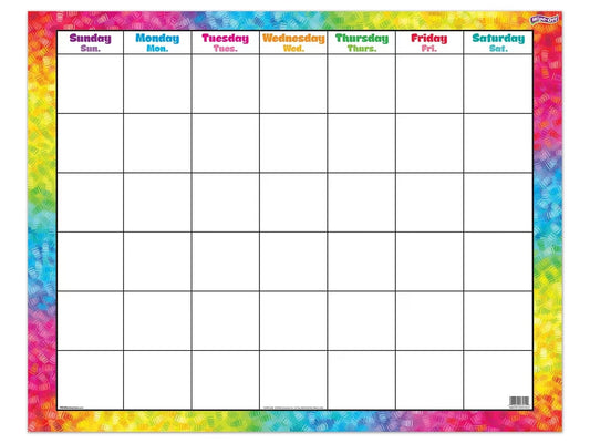 Colorful Brushstroke Write & Wipe Classroom Calendar - US 9332