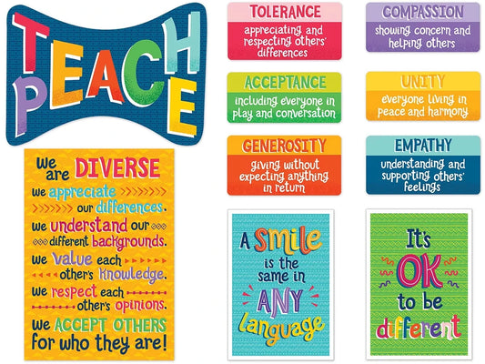One World Teach Peace Bulletin Board Set - US 6183