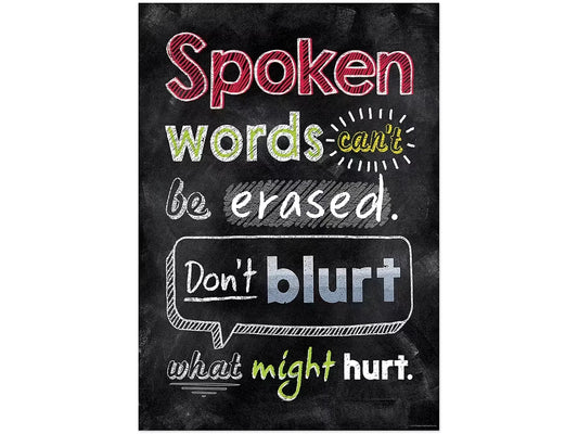 Chalk It Up! Spoken Words Can’t Be Erased Poster - US 9233