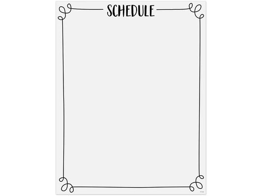Black & White Classroom Schedule Poster - US 4684