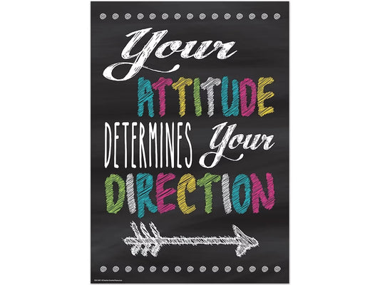 Chalkboard Brights Attitude Determines Direction Poster - US 9219