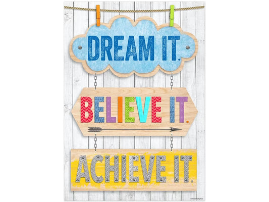 Upcycle-Style Dream, Believe, Achieve Poster - US 8062