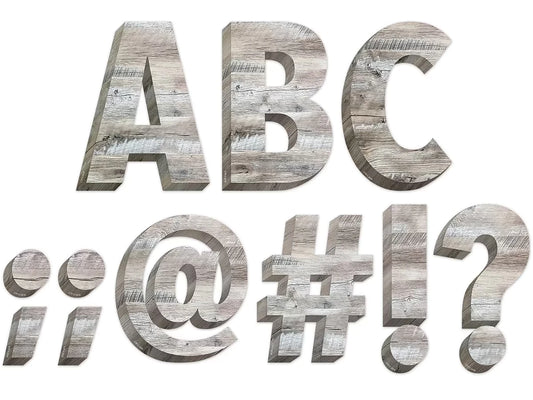 Rustic Wood 6" Punch-Out Letters - US 9102