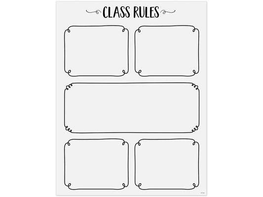 Black & White Classroom Rules Poster - US 3904