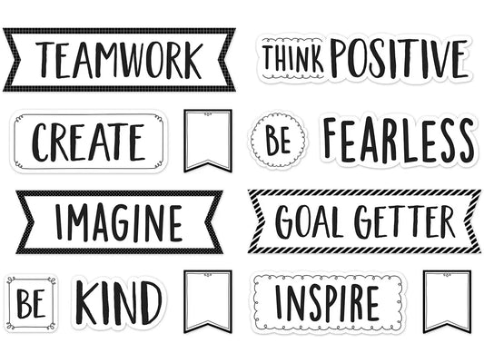 Black & White Motivational Bulletin Board Set - US 9956