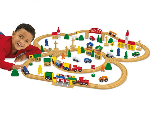 100-Piece Wooden Train Set - US 9607