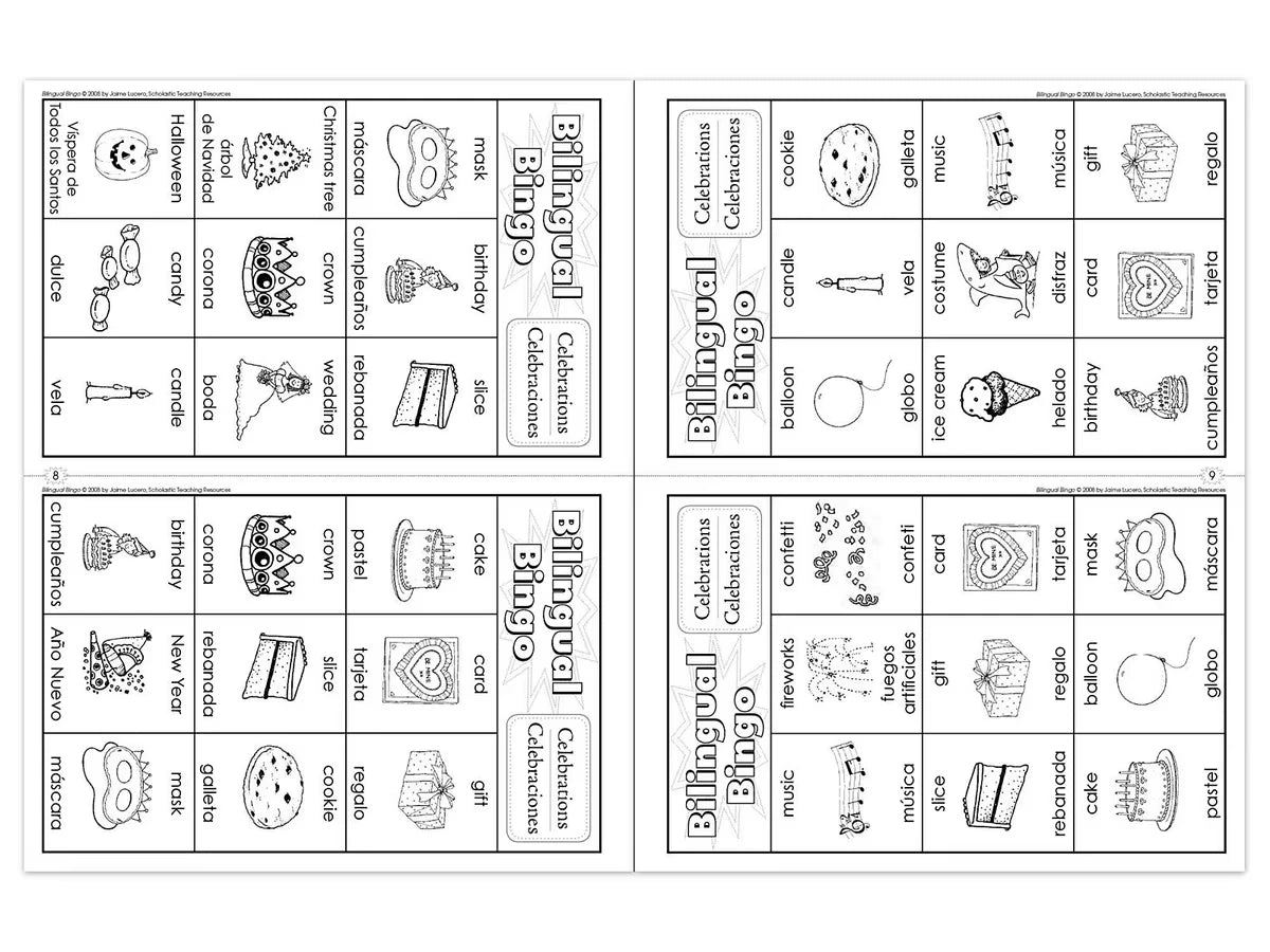 Bilingual Bingo Workbook - US 4958