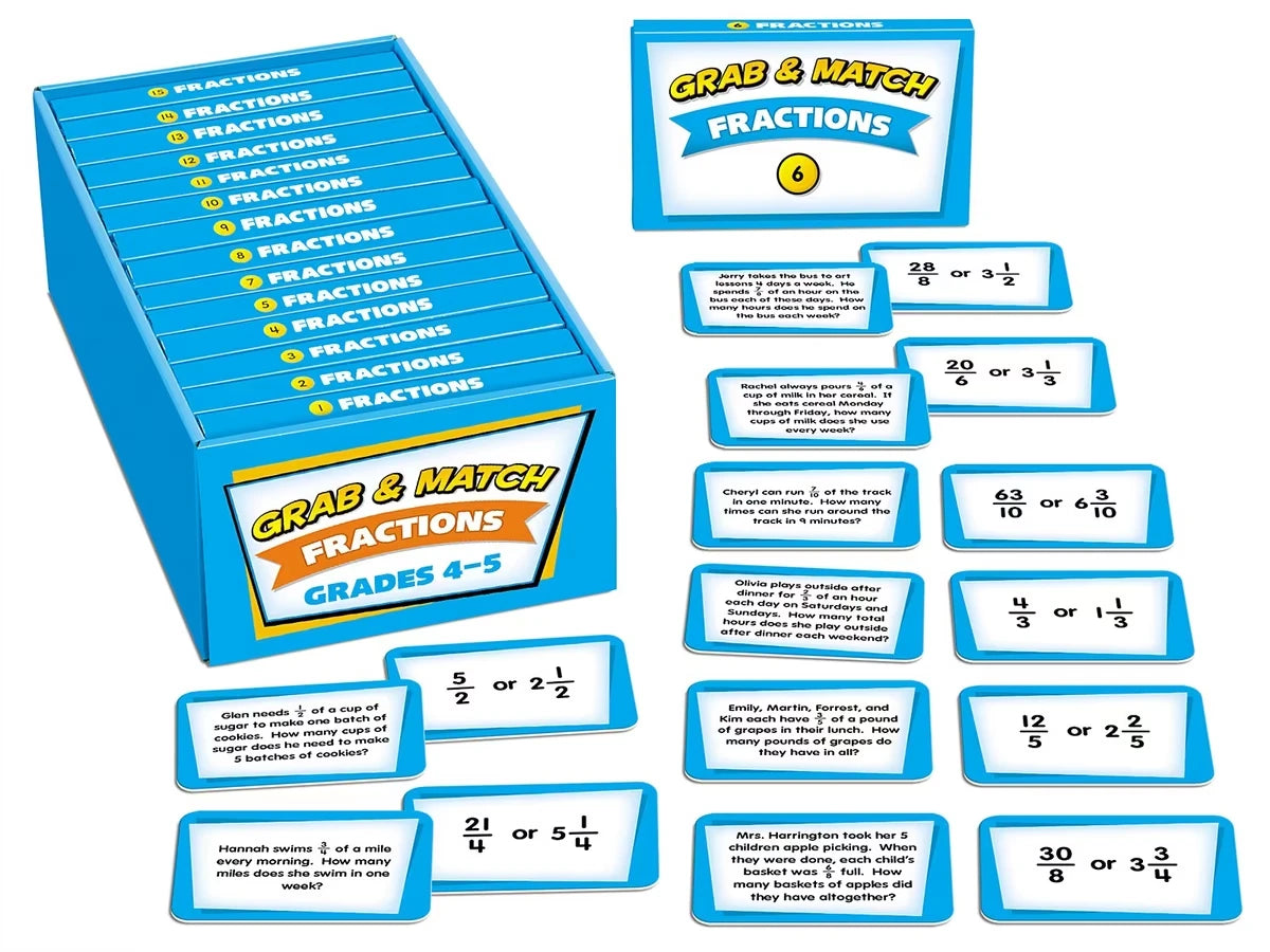 Grab & Match Leveled Fractions Quickies - Gr. 4-5 - US 9935