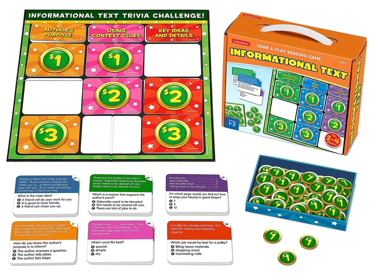 Informational Text Grab & Play Game - Gr. 1-2 - US 2659