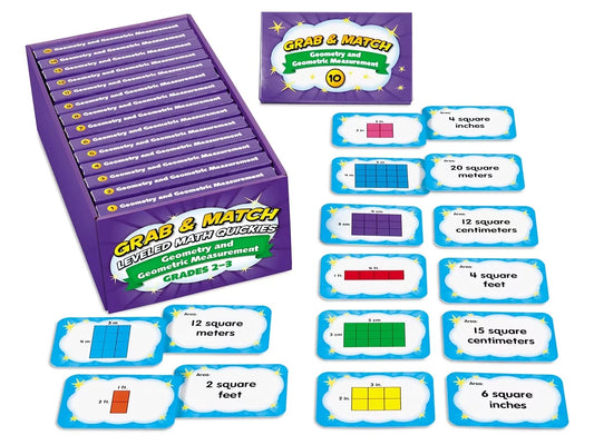 Grab & Match Leveled Geometry & Geometric Measurement Quickies - Gr. 2-3 - US 5369