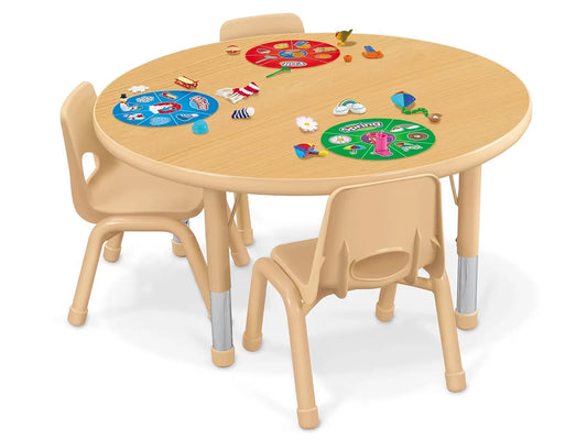 Heavy-Duty Adjustable Round Tables - US 4857