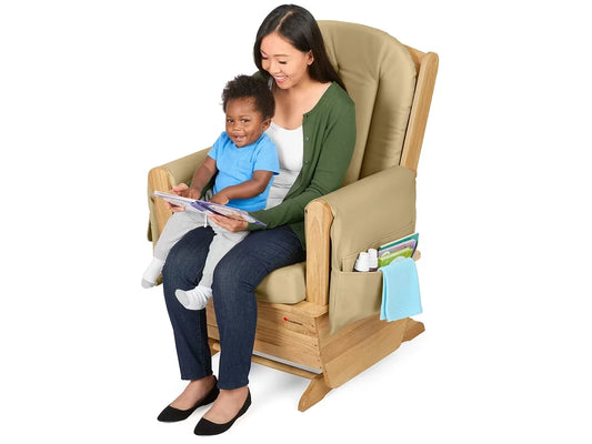 Classroom-Safe Glider Rocker - Natural Vinyl - US 4739