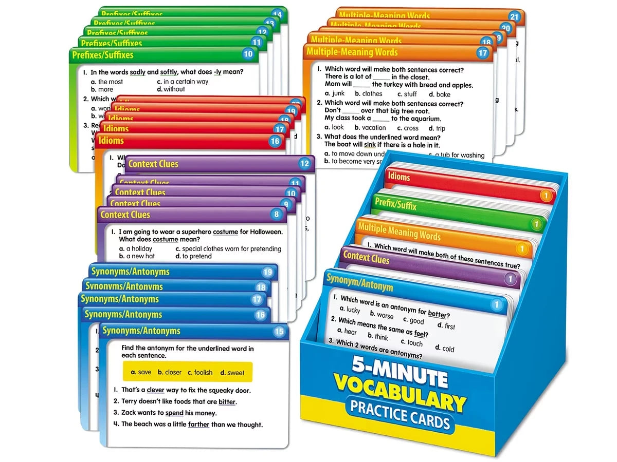 5-Minute Vocabulary Practice Cards - Gr. 3-5 - US 7758