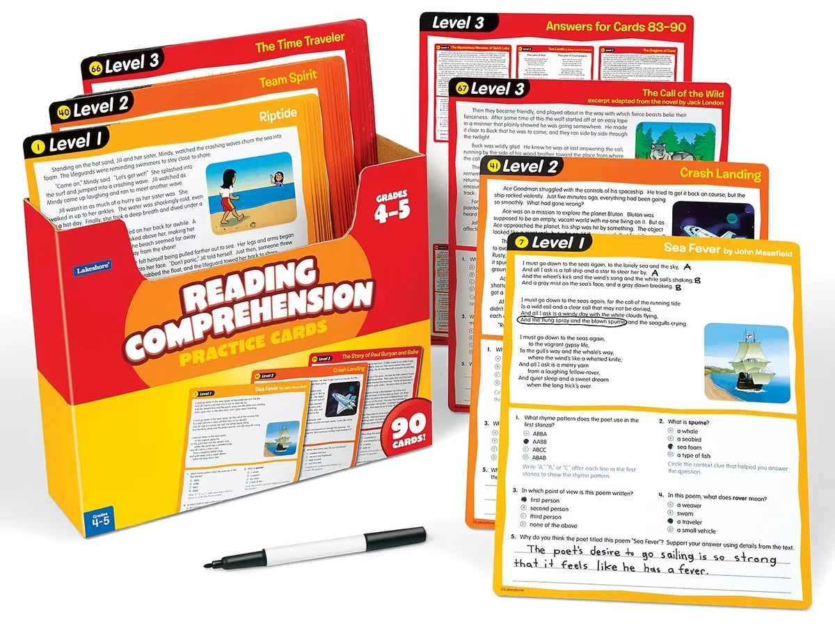 Reading Comprehension Practice Cards - Gr. 4-5 - US 2955