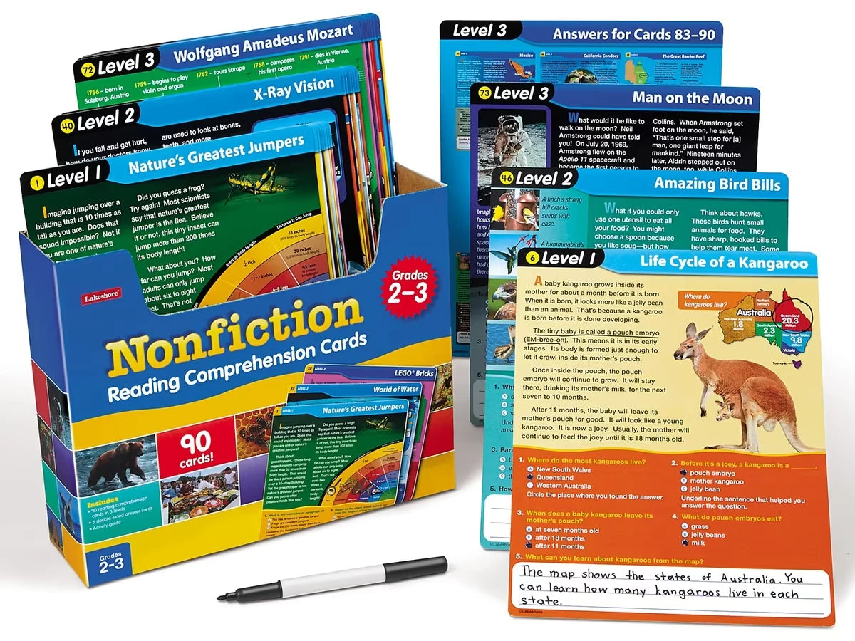 Nonfiction Reading Comprehension Practice Cards - Gr. 2-3 - US 3086