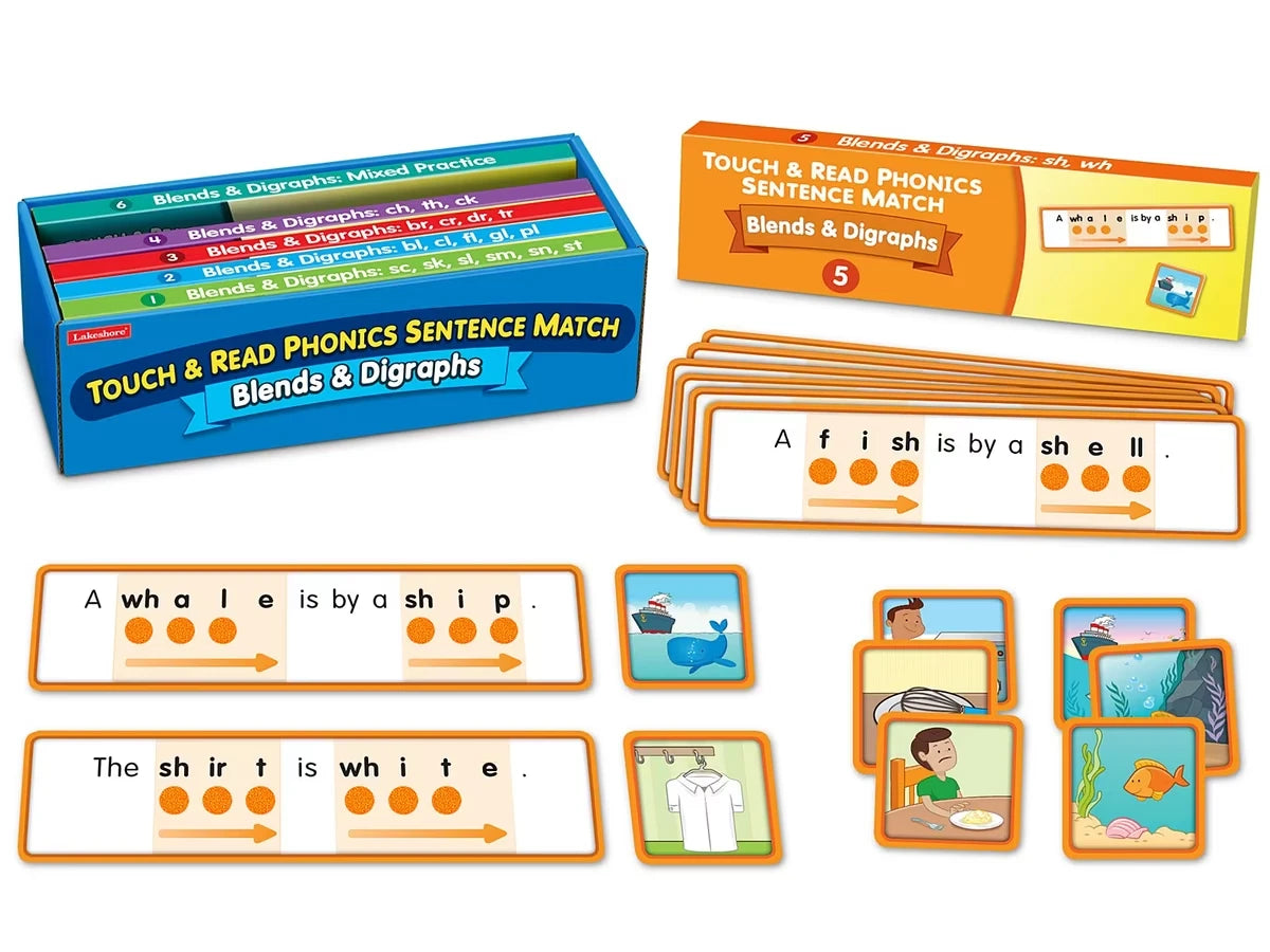 Touch & Read Blends & Digraphs Sentence Match - US 4657