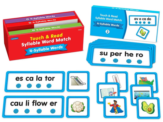 Touch & Read 4-Syllable Words Match - US 1495