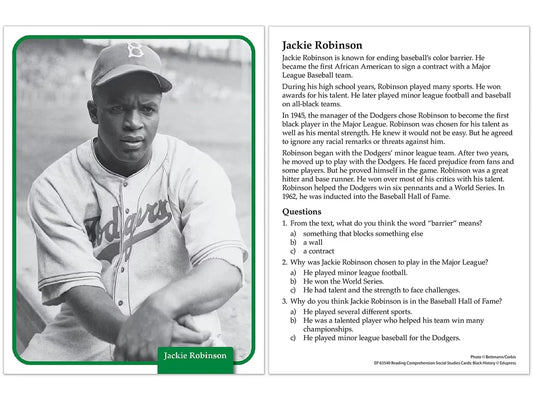 Black History Reading Comprehension Cards - US 5471