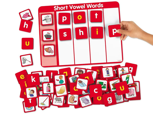 Magnetic Short Vowels Word Building Board - US 2620