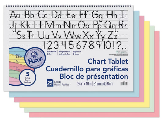 Pastel Ruled Chart Tablet - US 3256