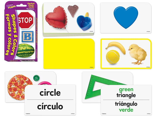 Shapes & Colors Bilingual Pocket Flash Cards - US 4529